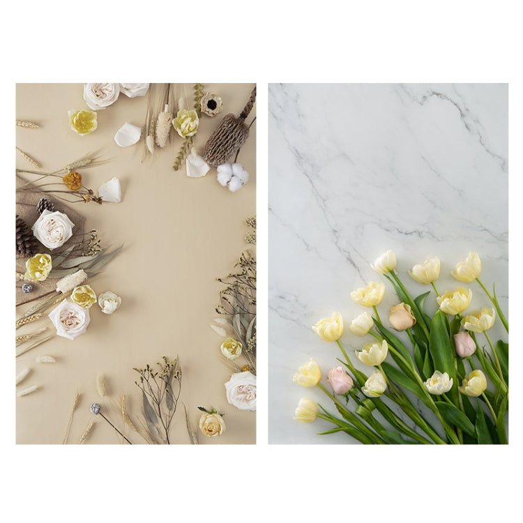 2 PCS 3D Stereoscopic Double-sided Photography Background Board, Flower Rhyme 1, Flower Rhyme 2, Flower Rhyme 3, Light Shadow Magic 1, Light Shadow Magic 2, Afternoon Tea, Quiet Life, Food, Clear Makeup Bath, Water Ripple, Casual Hand, Hand Drawn Red G...