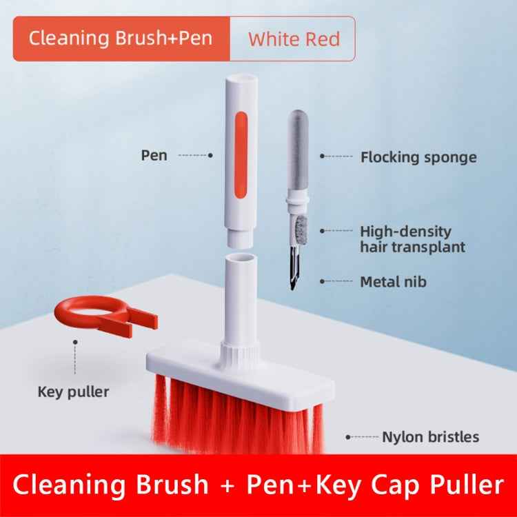 2 PCS 5 In 1 Earbud Cleaning Pen + Keyboard Cleaning Brush + Key Cap Puller