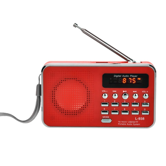 L-938  MP3 Audio Player FM Radio Support  SD MMC Card AUX-IN Earphone-out, Blue, Red, Pink, White, Black