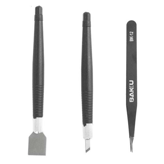 BAKU Solder Slurry Removal Scraper Tweezers Set, BK-7280