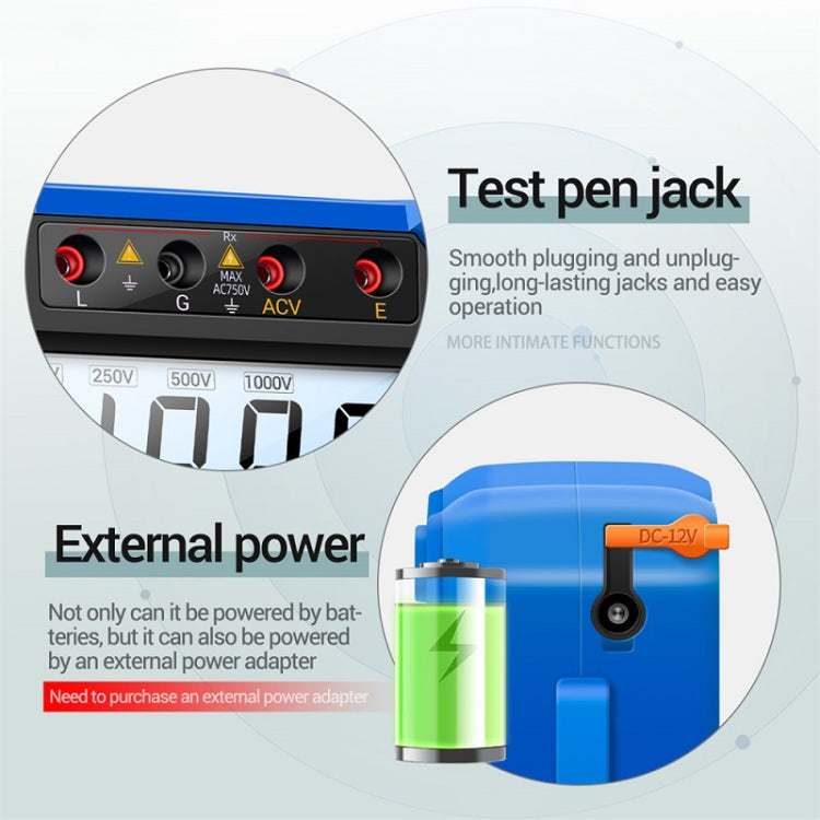 ANENG MH10 Digital High Precision Insulation Resistance Tester, Orange, Blue