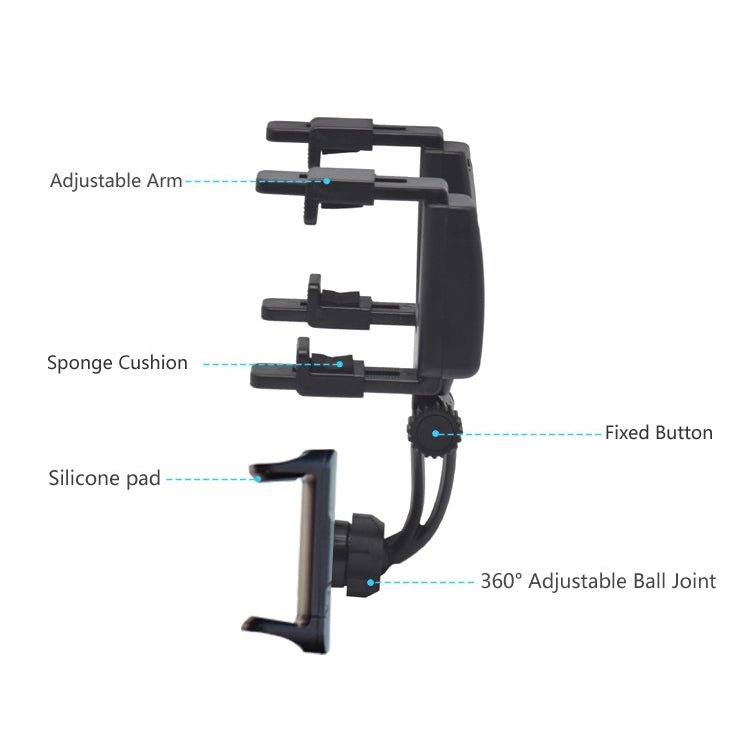 Car Rearview Mirror Universal Navigation Mobile Phone Bracket