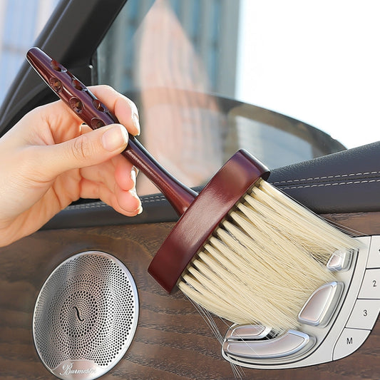 Wood Lengthening Handle Dust Brush Car Vent Internal Decoration Soft Brush, Handle Dust Brush