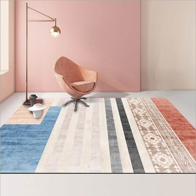 Modern Abstract Geometric Living Room Rug Coffee Table Cushion, 140x200cm