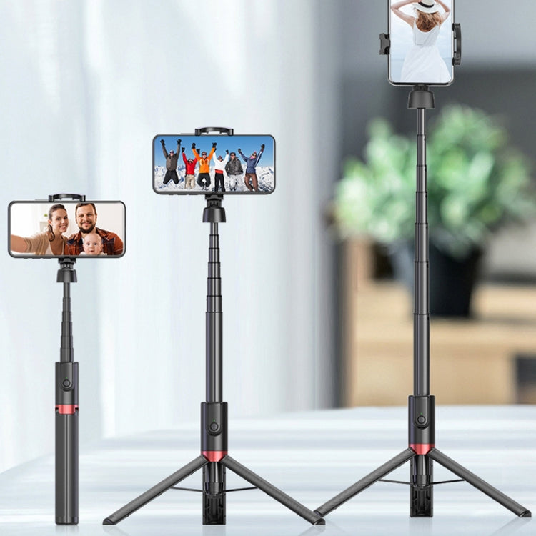 AB403 Live Broadcast Landing Integrated Telescopic Mobile Phone Triangle Bracket, Black, White, Black Red
