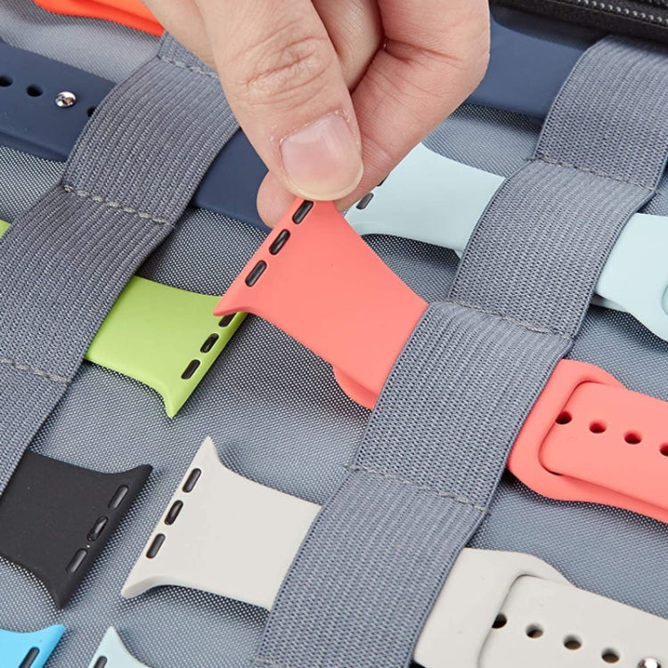 Long Strap Storage Bag With Handheld For Apple Watch, Single Layer (Black), Single Layer (Gray), Double Layer (Black), Double Layer (Gray), Double Layer (Yellow Leopard), Double Layer (Pink Leopard)