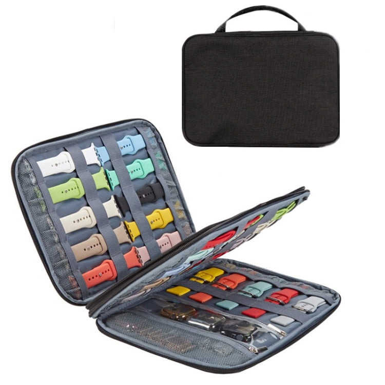 Long Strap Storage Bag With Handheld For Apple Watch, Single Layer (Black), Single Layer (Gray), Double Layer (Black), Double Layer (Gray), Double Layer (Yellow Leopard), Double Layer (Pink Leopard)
