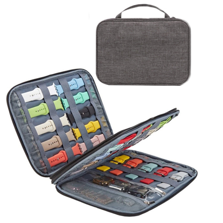 Long Strap Storage Bag With Handheld For Apple Watch, Single Layer (Black), Single Layer (Gray), Double Layer (Black), Double Layer (Gray), Double Layer (Yellow Leopard), Double Layer (Pink Leopard)