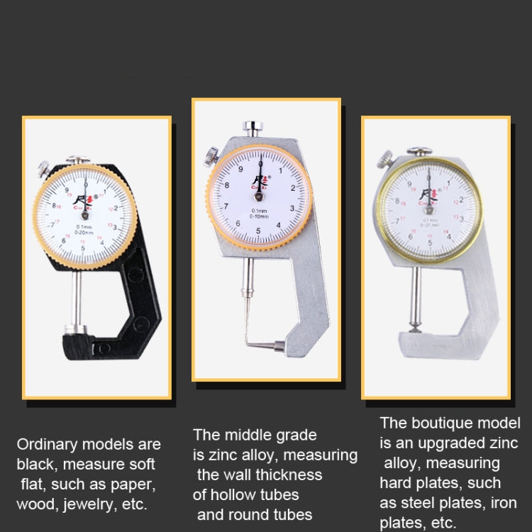 CHIXI Handheld Thickness Gauge Paper Thickness Gauge, Ordinary  0-10mm Pointed Head, Ordinary  0-10mm Flat Head, Ordinary 0-20mm Pointed Head, Ordinary  0-20mm Flat Head, Mid-range  0-10mm Pointed Head, Mid-range  0-10mm Flat Head                      ...