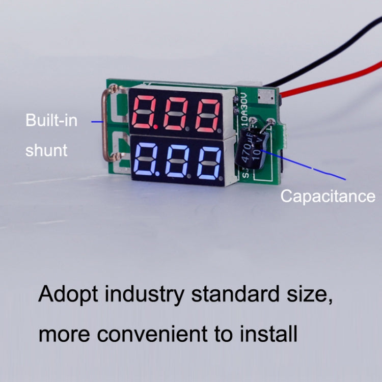 Dual-Display Voltage Current Meter Digital DC Voltage Meter, 10A (Red), 10A (Red Blue), 10A (Blue), 50A (Red), 50A (Red Blue), 50A (Blue)