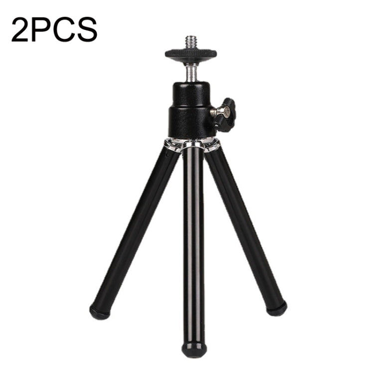 2PCS Projector Phone Stand Desktop Portable Telescopic Mini Metal Tripod, Style:, 2 Sections (Black), 2 Sections (Silver), 3 Sections (Black), 3 Sections (Silver)