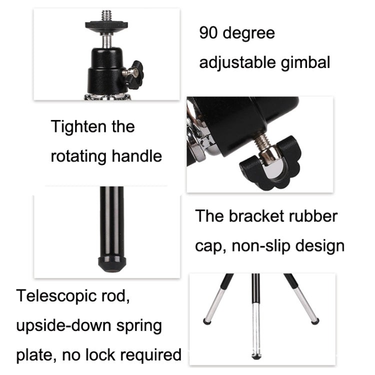 2PCS Projector Phone Stand Desktop Portable Telescopic Mini Metal Tripod, Style:, 2 Sections (Black), 2 Sections (Silver), 3 Sections (Black), 3 Sections (Silver)