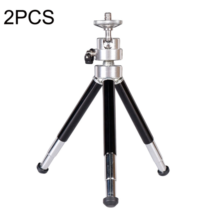 2PCS Projector Phone Stand Desktop Portable Telescopic Mini Metal Tripod, Style:, 2 Sections (Black), 2 Sections (Silver), 3 Sections (Black), 3 Sections (Silver)