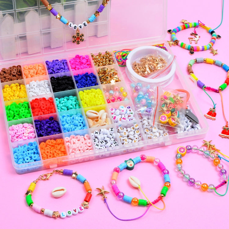 25 Grid 6mm Soft Ceramic Bead Flakes DIY Bracelet Necklace Making Materials