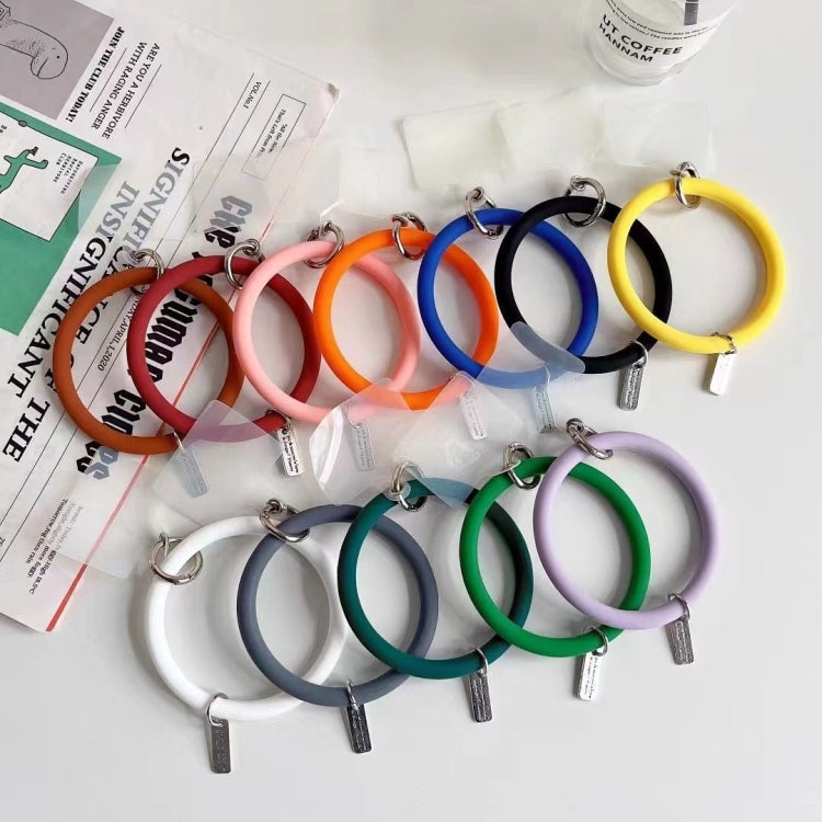 3 PCS Phone Case Silicone Bracelet Keychain Anti-fall Phone Lanyard with Patch, Pink, Purple, Blue, Lemon Yellow, Orange, Red, Black, White, Mint Green