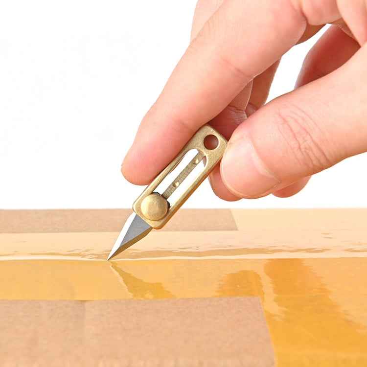Brass Mini Knife Carry-on EDC Keychain Pendant Push-pull Unpacking Knife