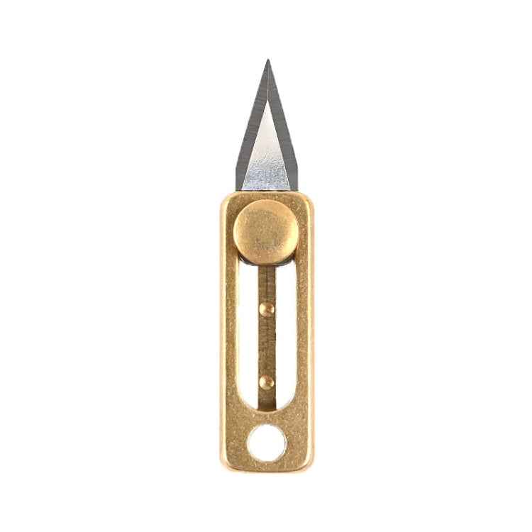 Brass Mini Knife Carry-on EDC Keychain Pendant Push-pull Unpacking Knife