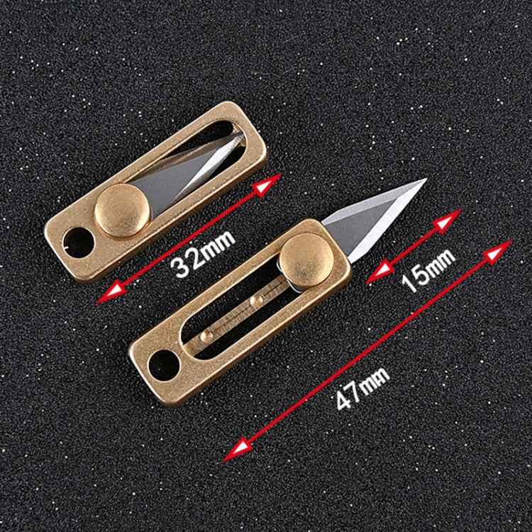 Brass Mini Knife Carry-on EDC Keychain Pendant Push-pull Unpacking Knife