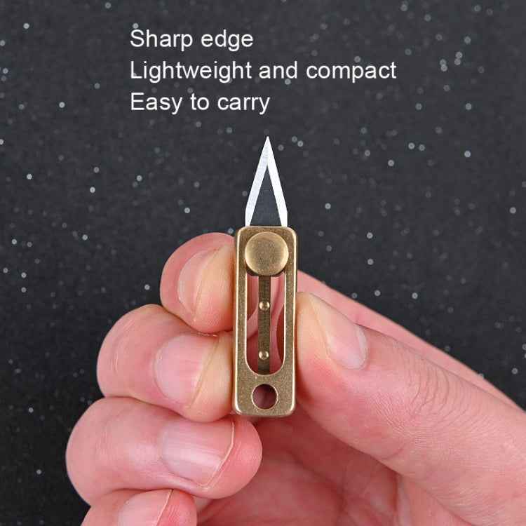 Brass Mini Knife Carry-on EDC Keychain Pendant Push-pull Unpacking Knife