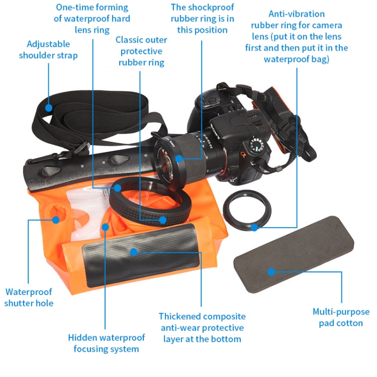 Tteoobl  20m Underwater Diving Camera Housing Case Pouch  Camera Waterproof Dry Bag, M, L
