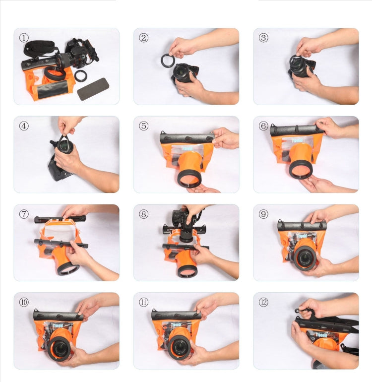 Tteoobl  20m Underwater Diving Camera Housing Case Pouch  Camera Waterproof Dry Bag, M, L