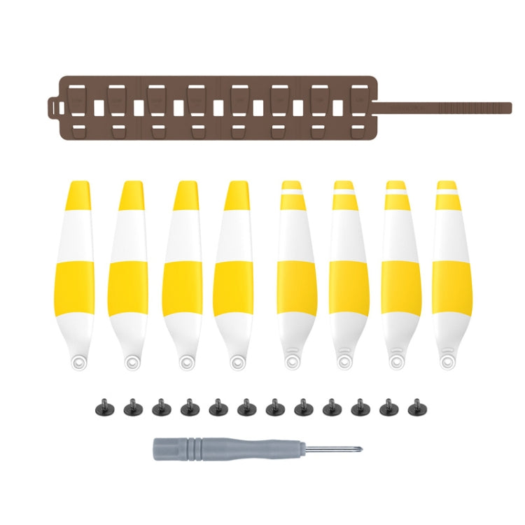Sunnylife MM3-SN443 For Mini 3 Pro Propeller Blades + Silicone Folding Storage Bag, Red Strip+Gray Bag, Red Strip+Brown Bag, Blue Strip+Gray Bag, Blue Strip+Brown Bag, Yellow Strip+Gray Bag, Yellow Strip+Brown Bag