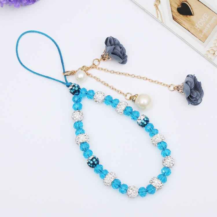 Crystal Mobile Phone Lanyard Girls Ceramic Clay Plaster Flower Bracelet