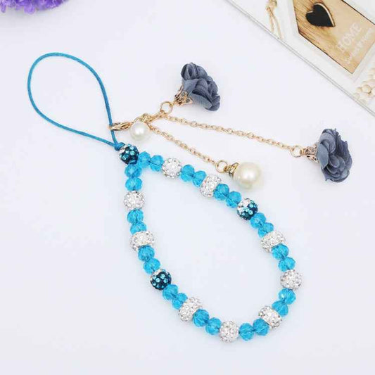 Crystal Mobile Phone Lanyard Girls Ceramic Clay Plaster Flower Bracelet
