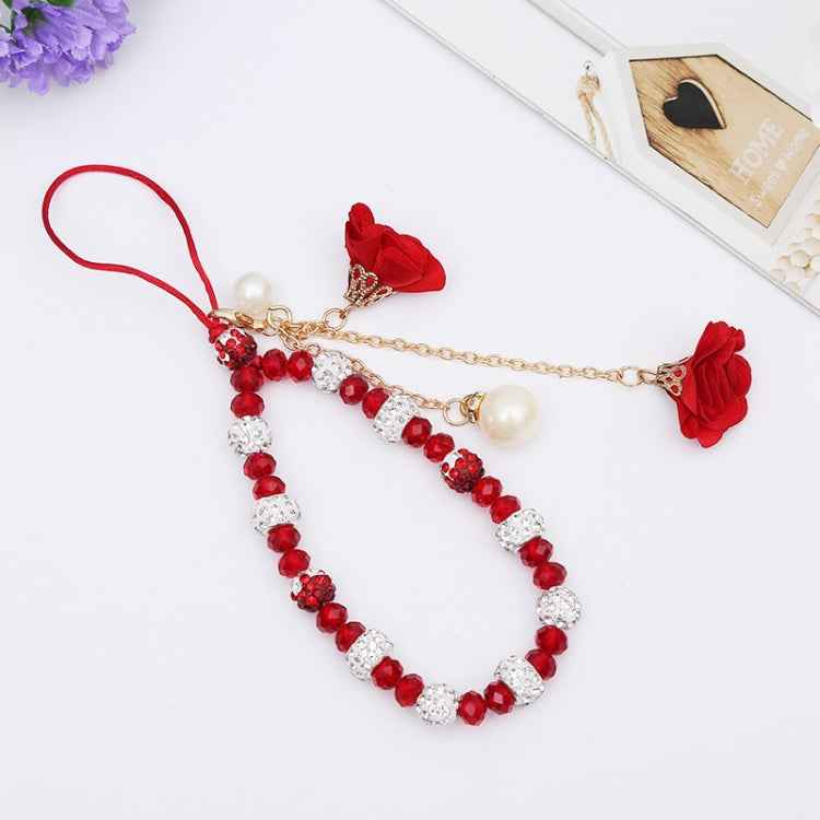 Crystal Mobile Phone Lanyard Girls Ceramic Clay Plaster Flower Bracelet