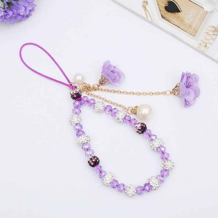 Crystal Mobile Phone Lanyard Girls Ceramic Clay Plaster Flower Bracelet