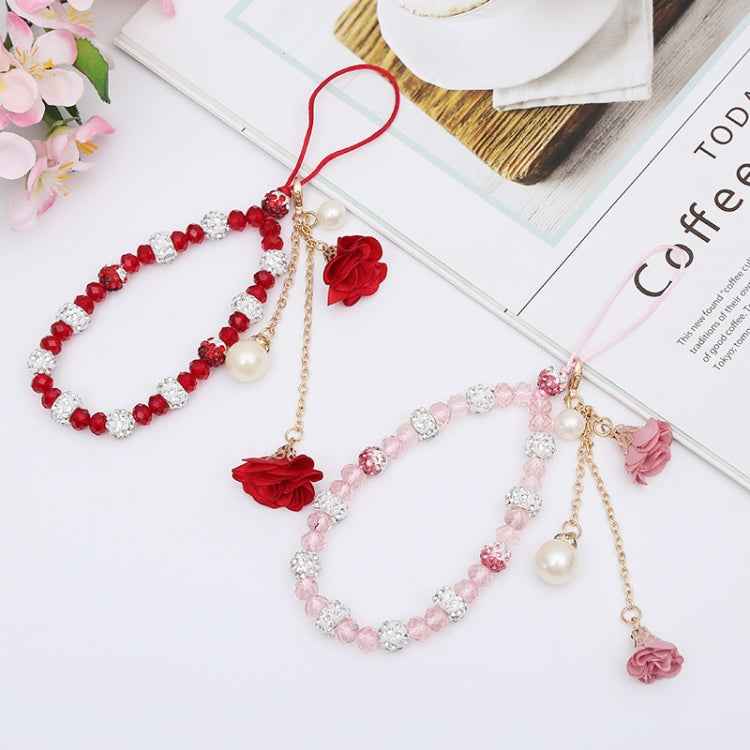 Crystal Mobile Phone Lanyard Girls Ceramic Clay Plaster Flower Bracelet