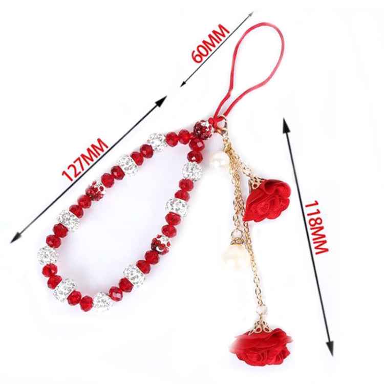 Crystal Mobile Phone Lanyard Girls Ceramic Clay Plaster Flower Bracelet