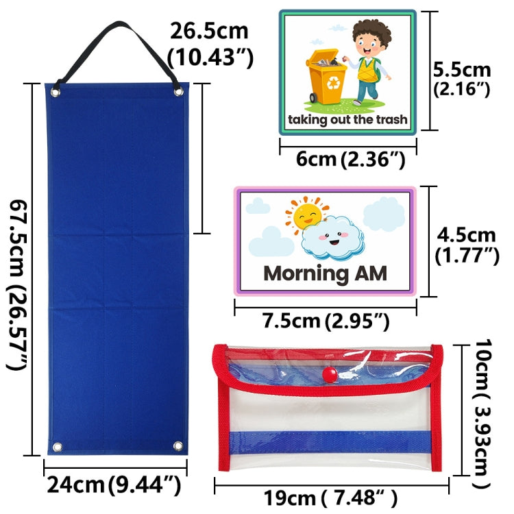 Children Visual Calendar Daily Work Planner Early Education Hanging Bag