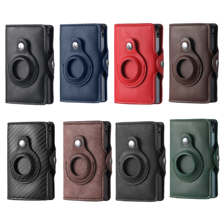 FY2108 Tracker Wallet Metal Card Holder for AirTag 2nd Gen / AirTag 1st Gen, Crazy Horse (Black), Crazy Horse (Coffee), Crazy Horse (Red), Crazy Horse (Green)