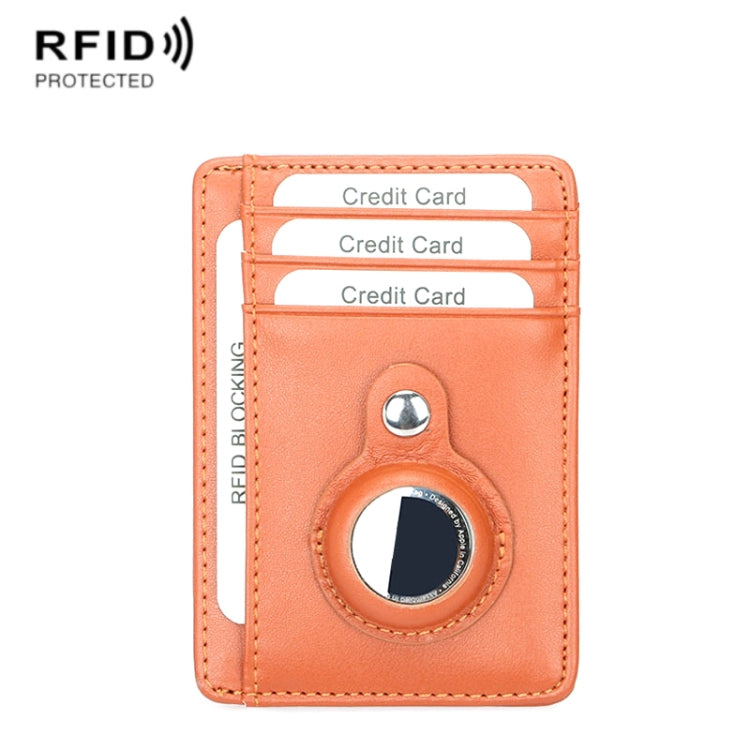 TQ-319 Anti-Theft Anti-Lost Tracker Leather Card Holder For AirTag 2nd Gen / AirTag 1st Gen, Carbon Fiber (Black), Carbon Fiber (Brown), Flat Pattern (Brown)