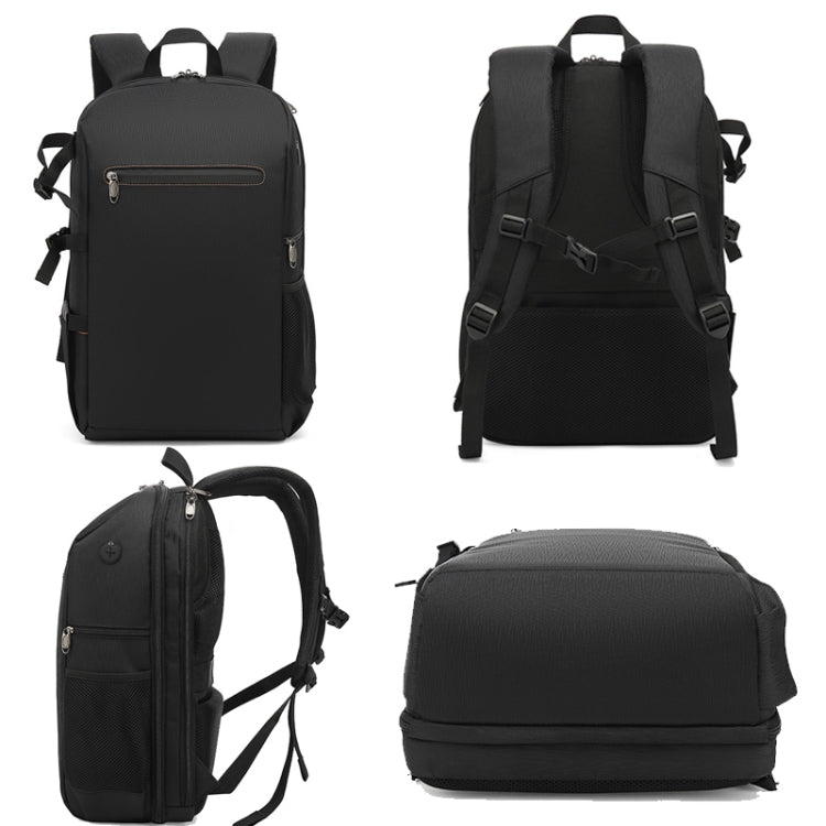 Oxford Cloth Waterproof Photography Backpack 17 Inch Laptop Backpack, Orange, Grey