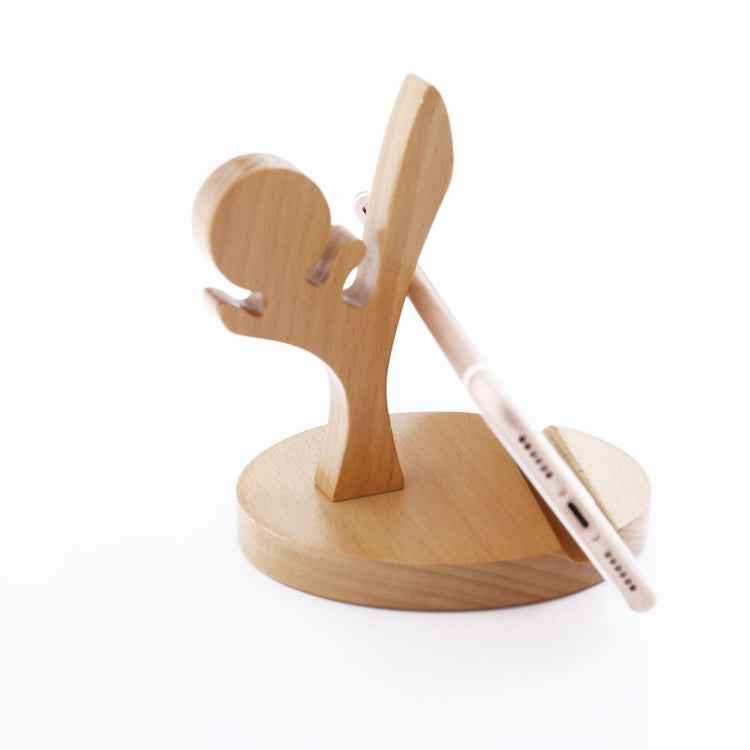 Wooden Mobile Phone Bracket Beech Lazy Mobile Phone Holder,Style: