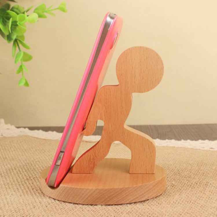 Wooden Mobile Phone Bracket Beech Lazy Mobile Phone Holder,Style: