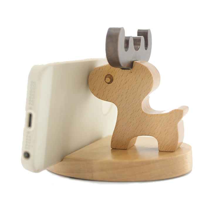 Wooden Mobile Phone Bracket Beech Lazy Mobile Phone Holder,Style: