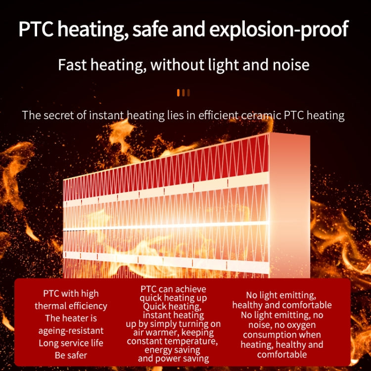 Office Household Mute Desktop Shaking Head Electric Heaters, Spec:, Knob (EU Plug), Screen (EU Plug), Knob (UK Plug), Screen (UK Plug)