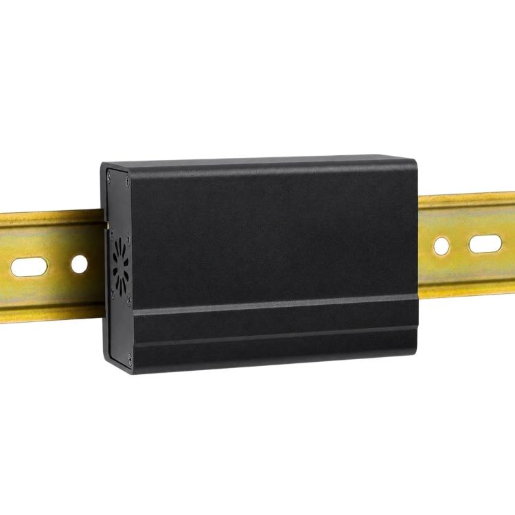 Waveshare 21177 DIN Rail Aluminum Case for Raspberry Pi 4 with Cooling Fan and Heatsinks, 21177