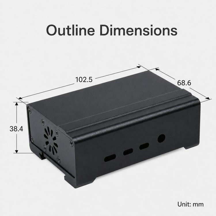 Waveshare 21177 DIN Rail Aluminum Case for Raspberry Pi 4 with Cooling Fan and Heatsinks, 21177