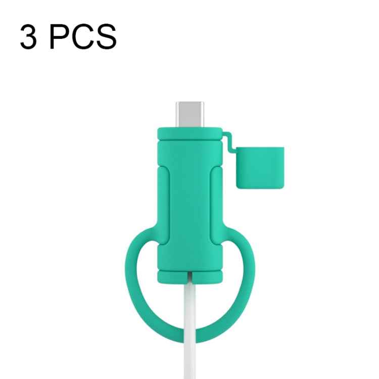 3 PCS Soft Washable Data Cable Silicone Case For Apple, Spec: