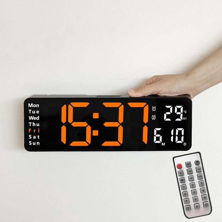 6629 13 Inch Multifunctional LED Living Room Large Screen Wall Clock, 13 Inch White Shell Green Light, 13 Inch White Shell Red Light, 13 Inch Black Shell Orange Light, 13 Inch Black Shell Green Light, 13 Inch Black Shell Red Light                      ...