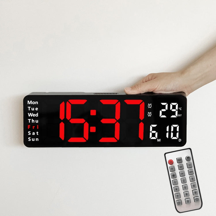 6629 13 Inch Multifunctional LED Living Room Large Screen Wall Clock, 13 Inch White Shell Green Light, 13 Inch White Shell Red Light, 13 Inch Black Shell Orange Light, 13 Inch Black Shell Green Light, 13 Inch Black Shell Red Light                      ...