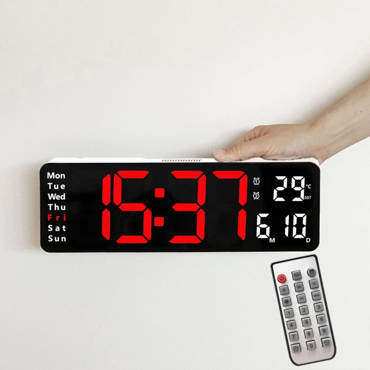 6629 13 Inch Multifunctional LED Living Room Large Screen Wall Clock, 13 Inch White Shell Green Light, 13 Inch White Shell Red Light, 13 Inch Black Shell Orange Light, 13 Inch Black Shell Green Light, 13 Inch Black Shell Red Light                      ...