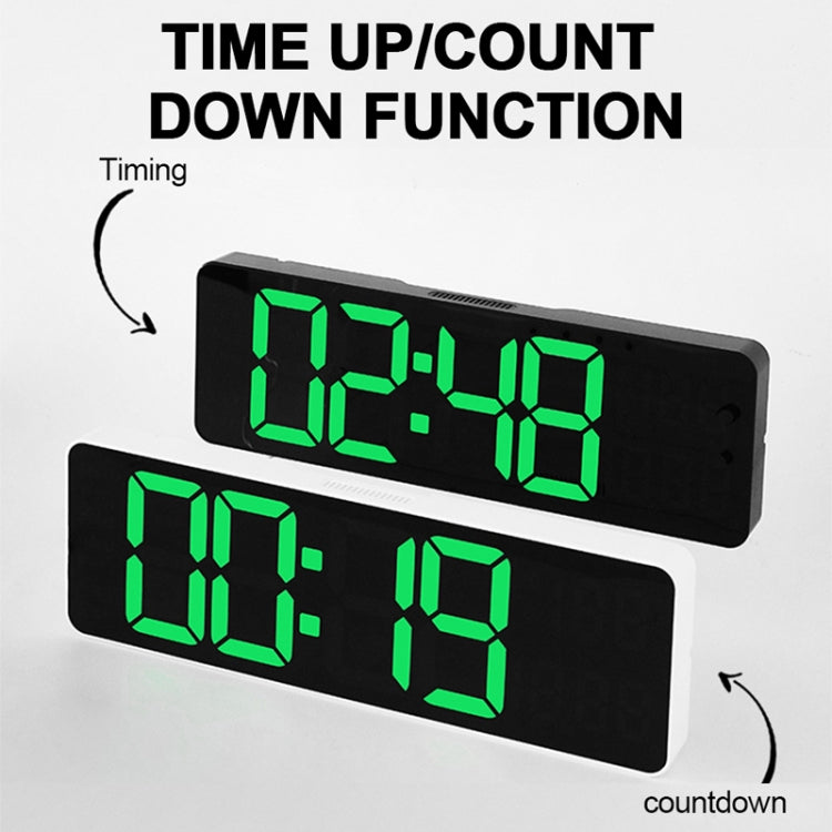 6629 13 Inch Multifunctional LED Living Room Large Screen Wall Clock, 13 Inch White Shell Green Light, 13 Inch White Shell Red Light, 13 Inch Black Shell Orange Light, 13 Inch Black Shell Green Light, 13 Inch Black Shell Red Light                      ...