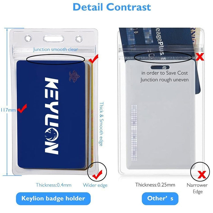 20 PCS Transparent PVC Vertical Plastic Card Sleeves Waterproof ID Card Sleeves Badges