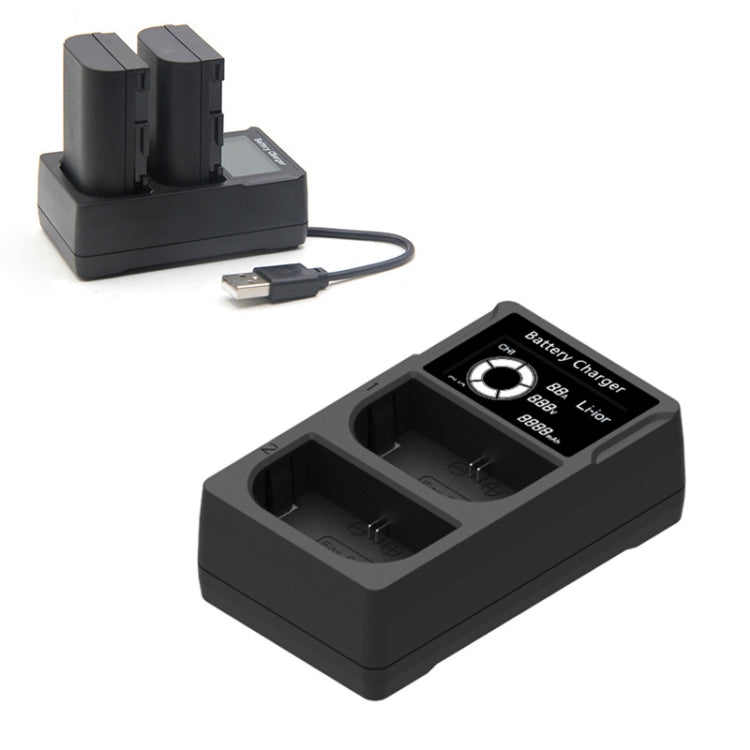 USB LCD Dual Charger Camera Battery Charger