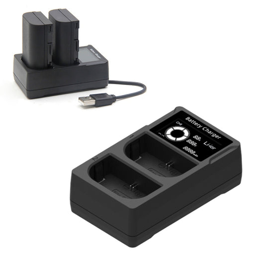 USB LCD Dual Charger Camera Battery Charger